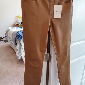Theory Lamb Leather Pants, Tan, Size 4, Never worn with tickets.